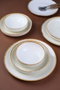 Hermia Juego de Cena de Porcelana de 24 Piezas Blanco y Beige